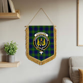 Johnstone Modern Tartan Crest Wall Hanging Banner - Wood Pole